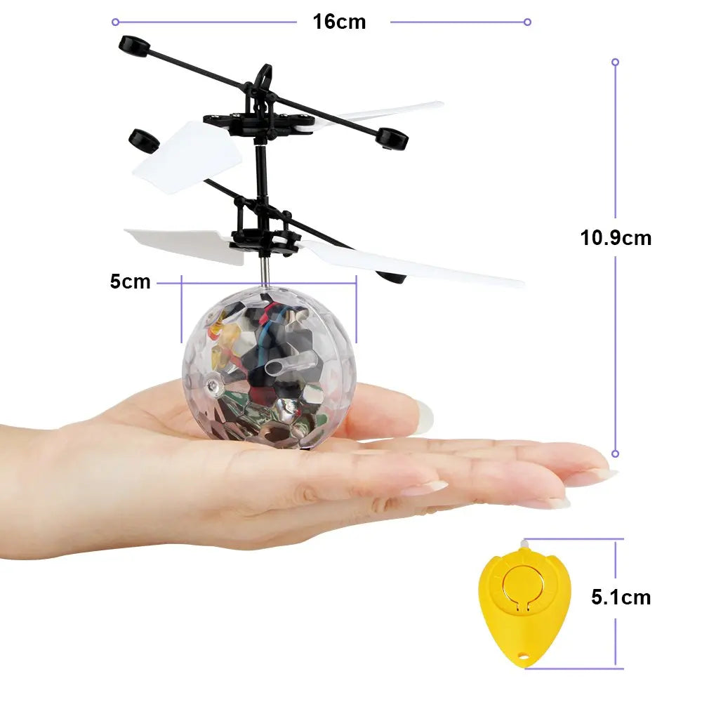 Led Light Suspension Crystal Ball Infrared Induction RC Gesture Control Colorful Glowing Toys Unique Gift for Kids JM888